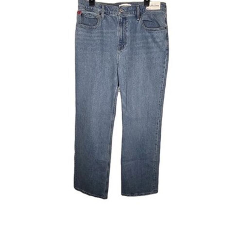 Abercrombie & Fitch Womens 90s Relaxed High Rise Blue Jeans Love Size 32 Long